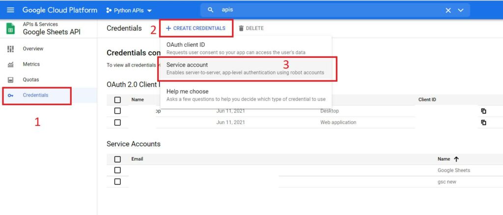 Google Cloud API Credentials