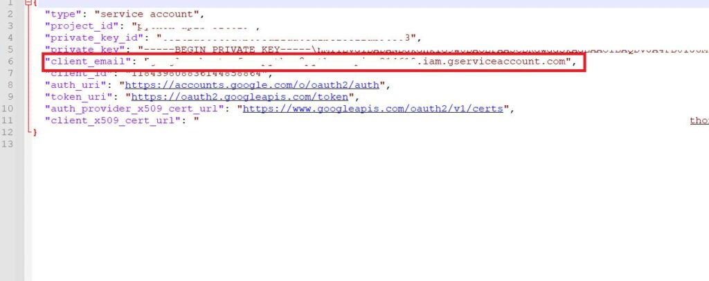 Google Sheets API Client Email