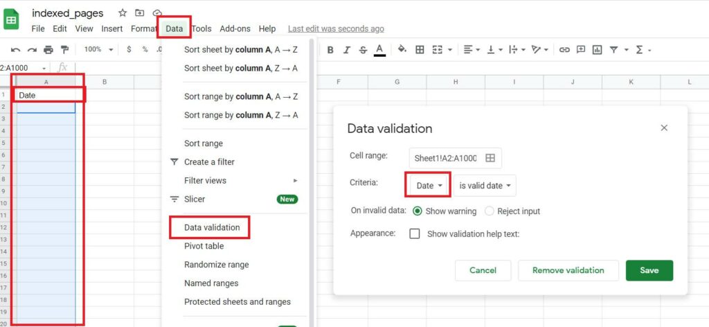 Google Sheets date format